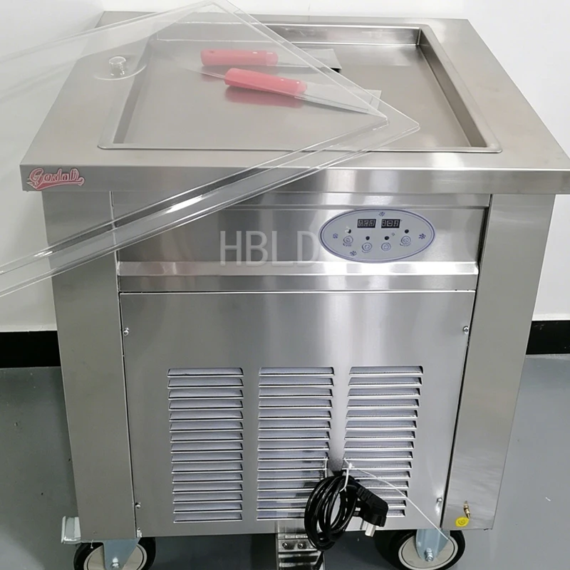 

Square Single Pot Ice Cream Roller Machine for Thick Cut Yogurt Fried Ice Cream Molder Kitchen Equipment Thai Style