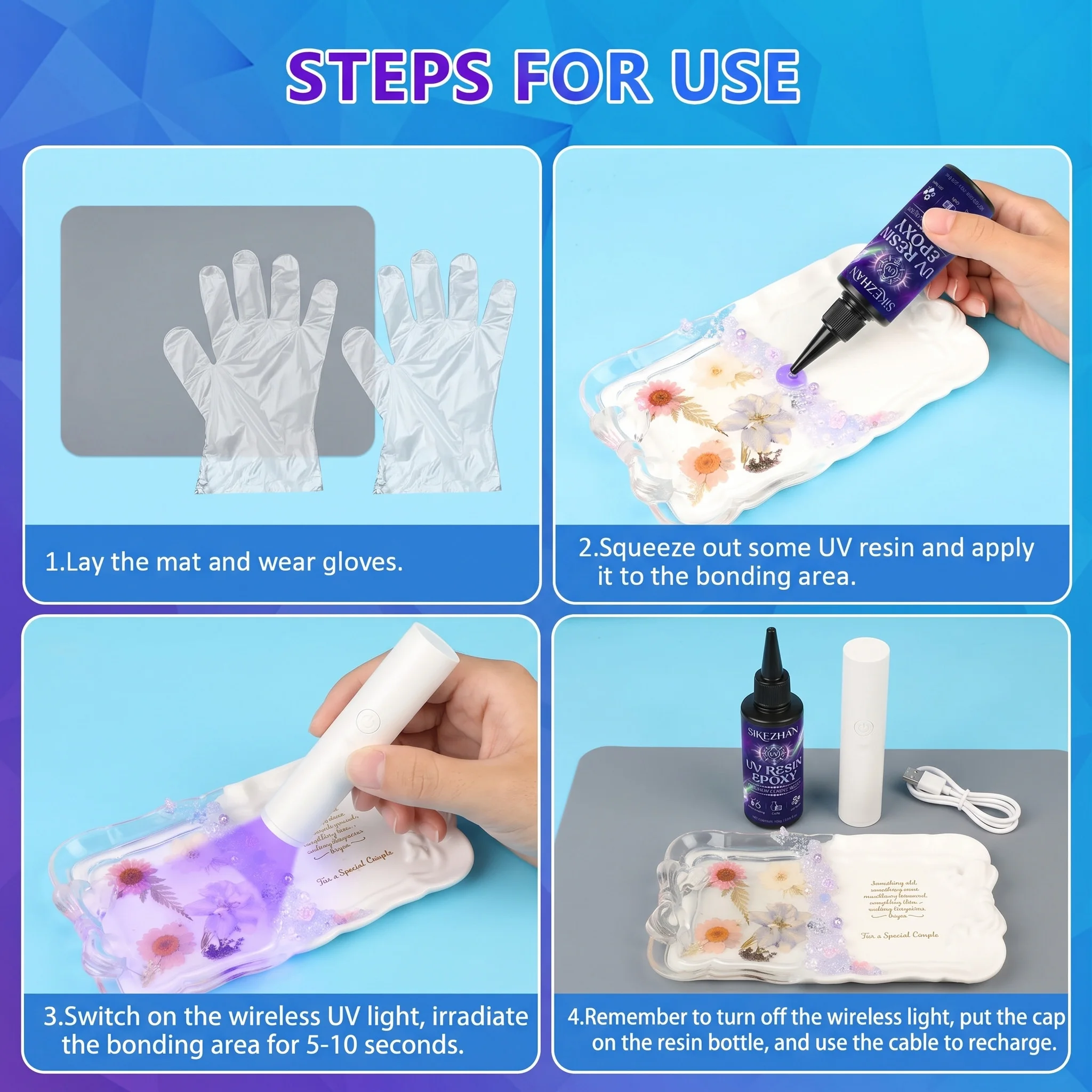 Crystal Clear UV Glue Kit with - Liquid Uv Glue Kit ulasan dan harga