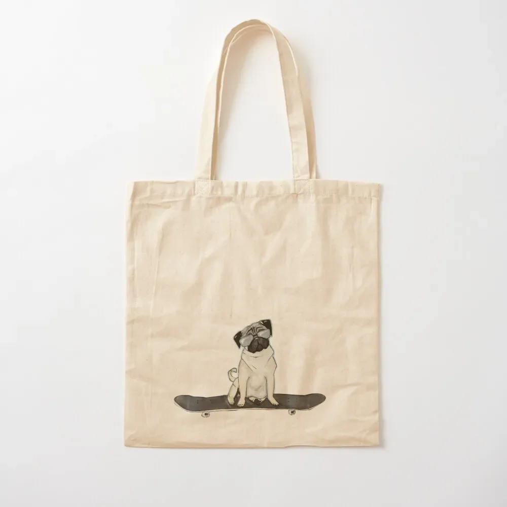 

Pug on Skateboard Tote Bag Lady bag shopping bag