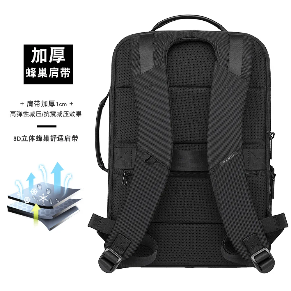Bange Fashion Men 15 "حقيبة ظهر للكمبيوتر المحمول الخارجية USB شحن حقائب ظهر للكمبيوتر مضادة للسرقة ومقاومة للماء حقيبة السفر للجنسين
