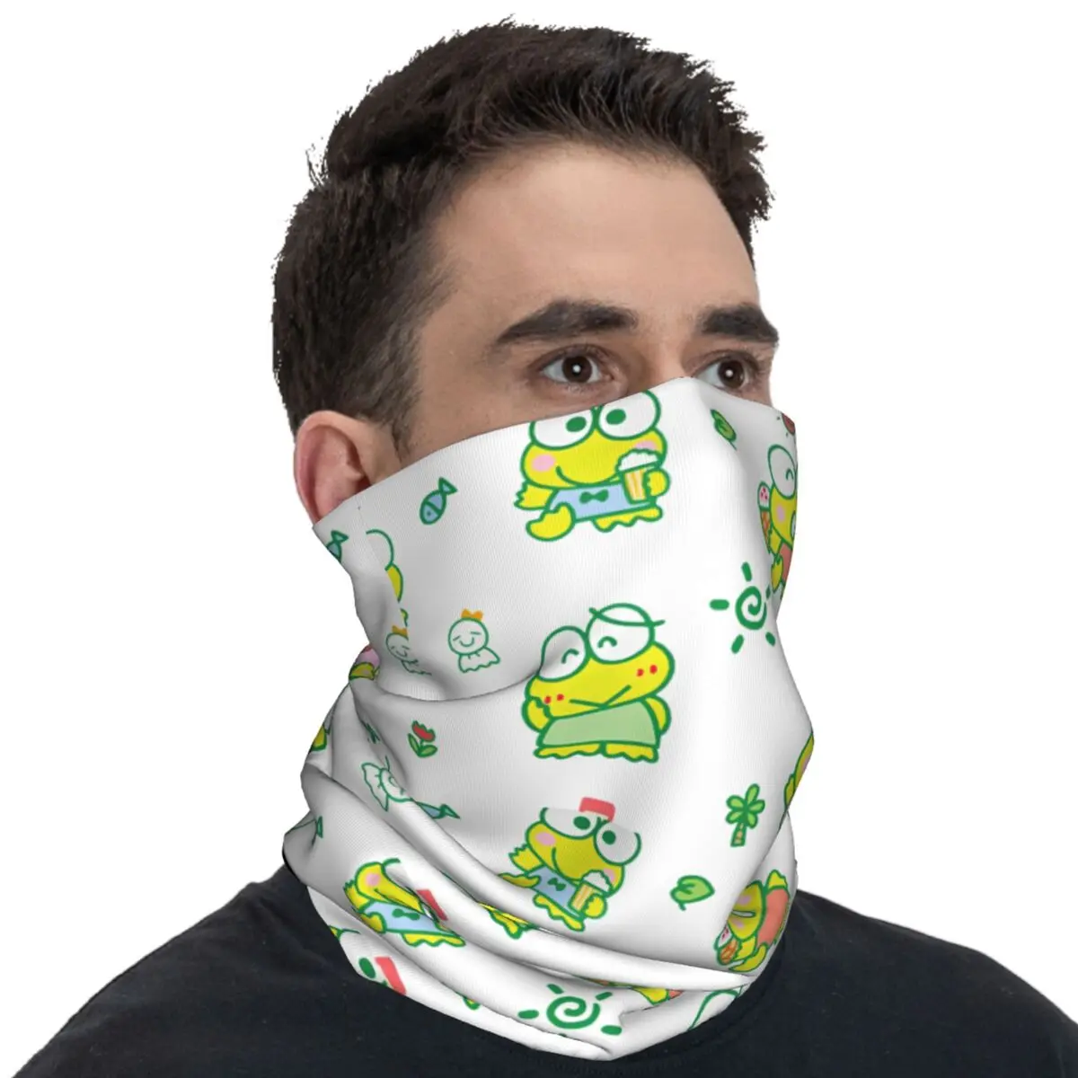 Keroppi With Star Bandana Cool Balaclava Summer Running Travel Protection Cycling Mask Neck Warmer Tactical Mask