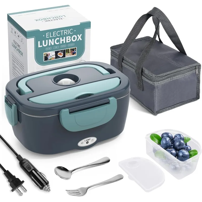 

1.5L 60W Electric Lunch Box Portable Food Warmer Leak Proof Heating Container for Car Home Office Use Meal Prep