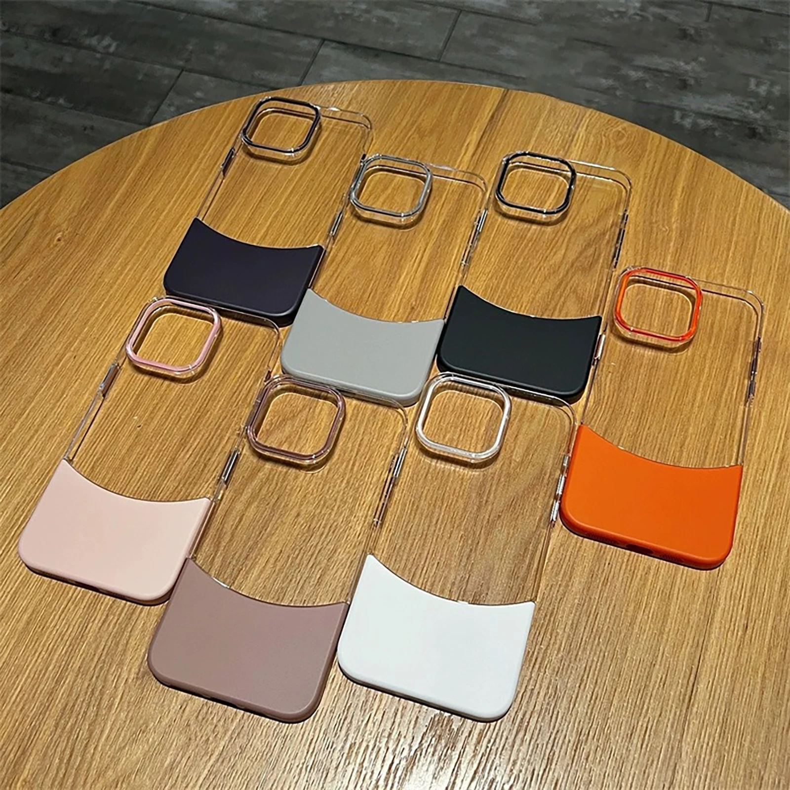 2 in 1 Detachable Hit Color Ultra Thin Clear Shockproof Hard Case For iphone 15 14pro 13pro 12 15Pro Max TPU+PC Protective Cover