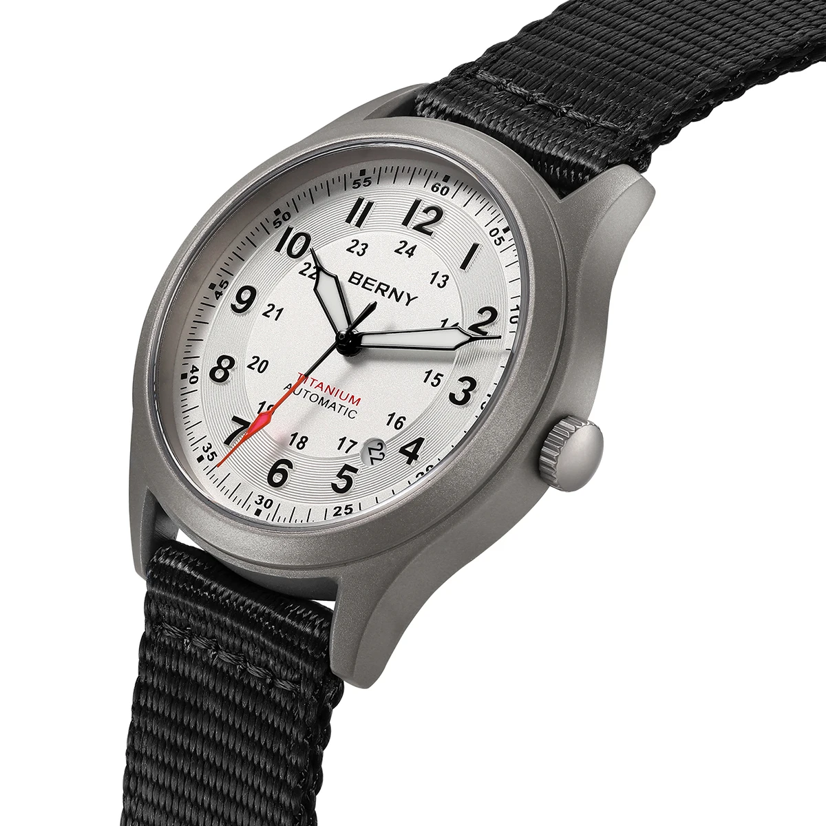 BERNY Titanium Automatic Men\'s Watches Date Sapphire Super Luminous Field Mechanical Watch Outdoor Sports Easy Read 10ATM