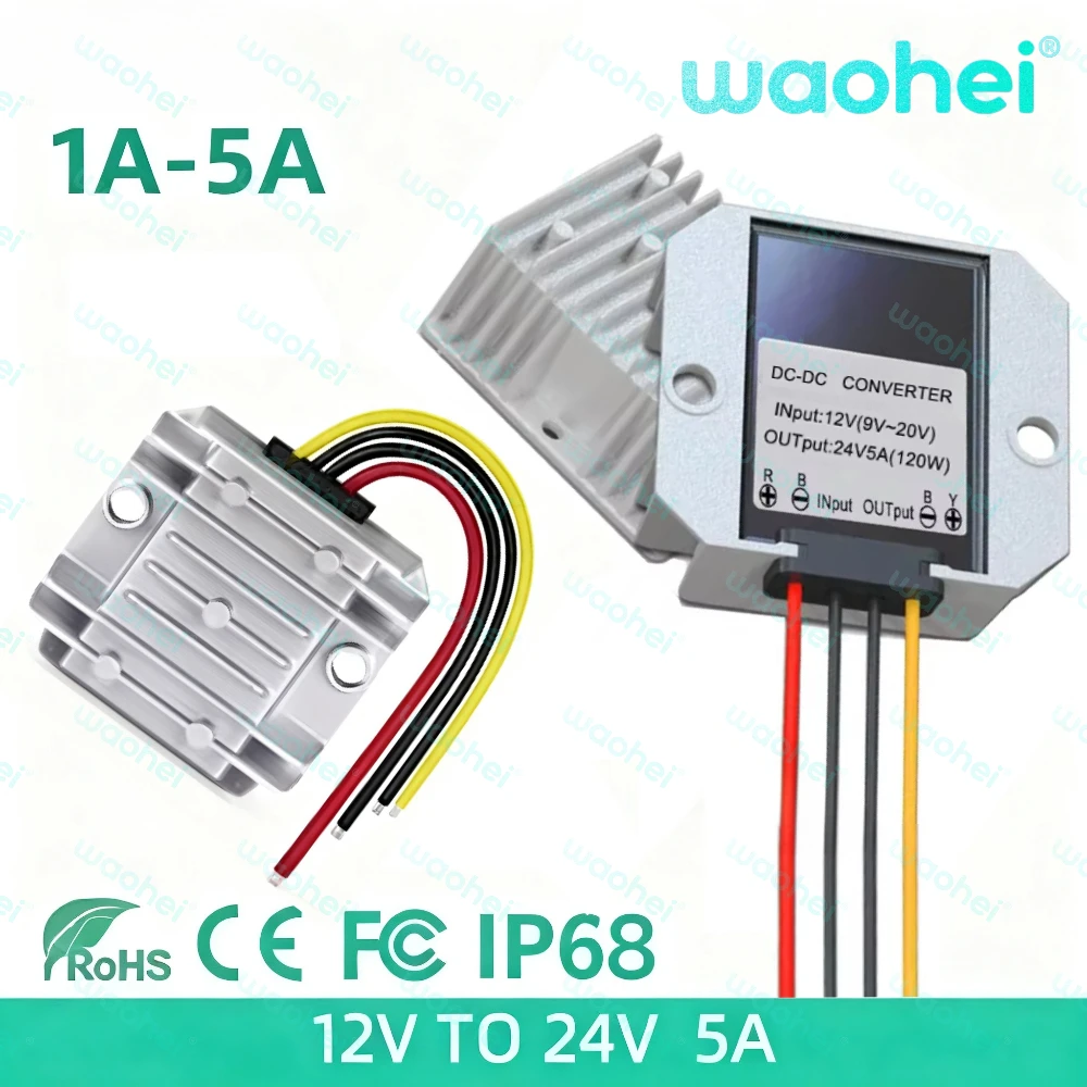

12V to 24V 1A 3A 5A Step-up DC DC Converter Boost Voltage Regulator boost module Supply Module for Car 12 Volt to 24 Volt 120W