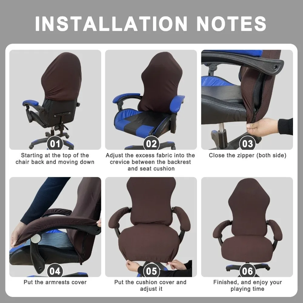 Breathable Gaming Chair Cover With Armrests Covers Stretchable Electronic Sports Chair Cover Anti-Slip Leather