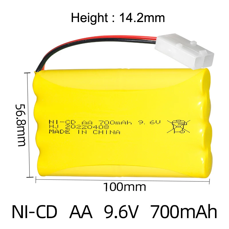 9.6V 700mAh NiCd Rechargeable Battery Pack with KET 2P Connector for RC Car Tank Robot Boat Ship Remote Control Toy Bateria