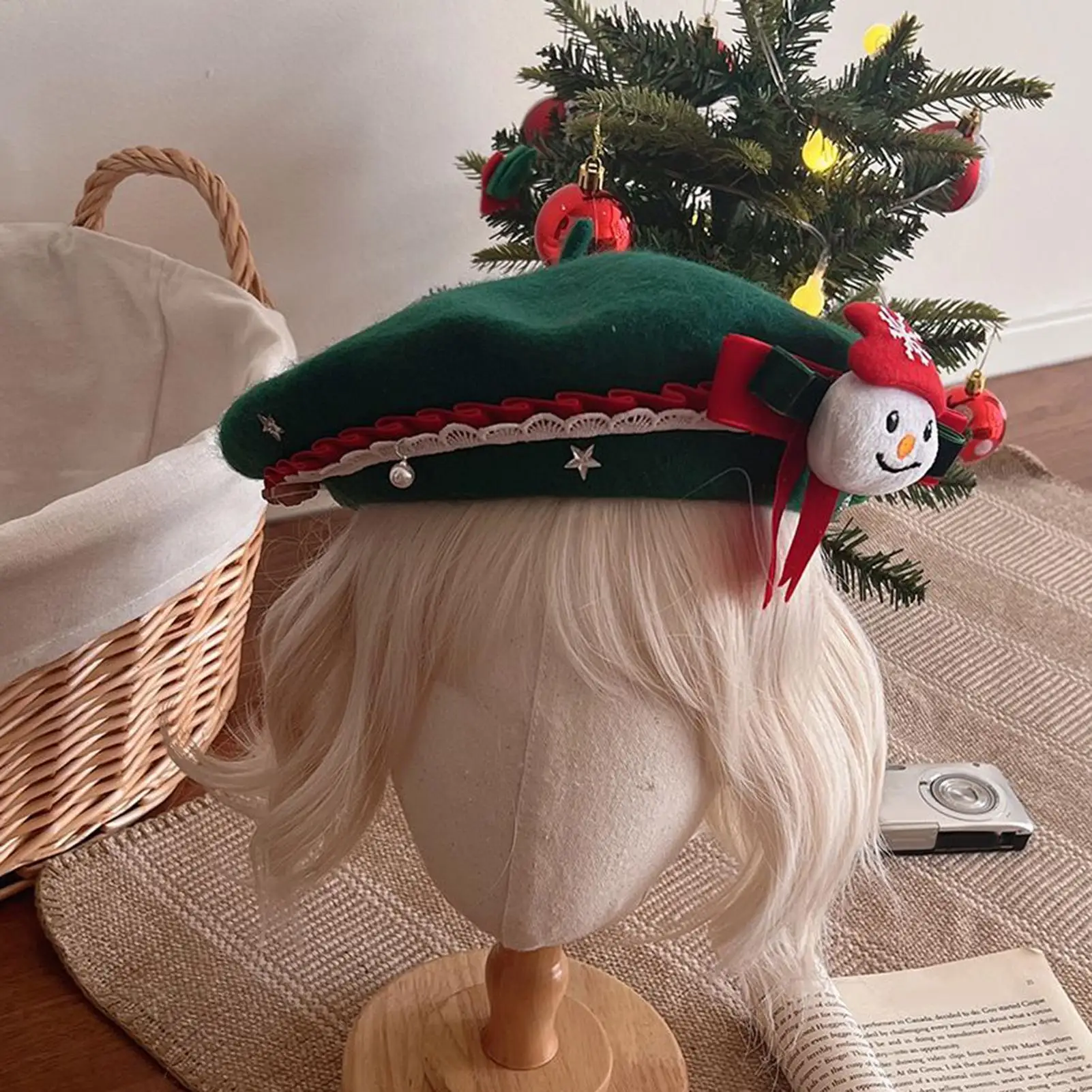 

Береты для женщин, теплый головной убор, костюм с украшением, французский женский берет, шапка для девочек, зима, холодная погода, Рождество