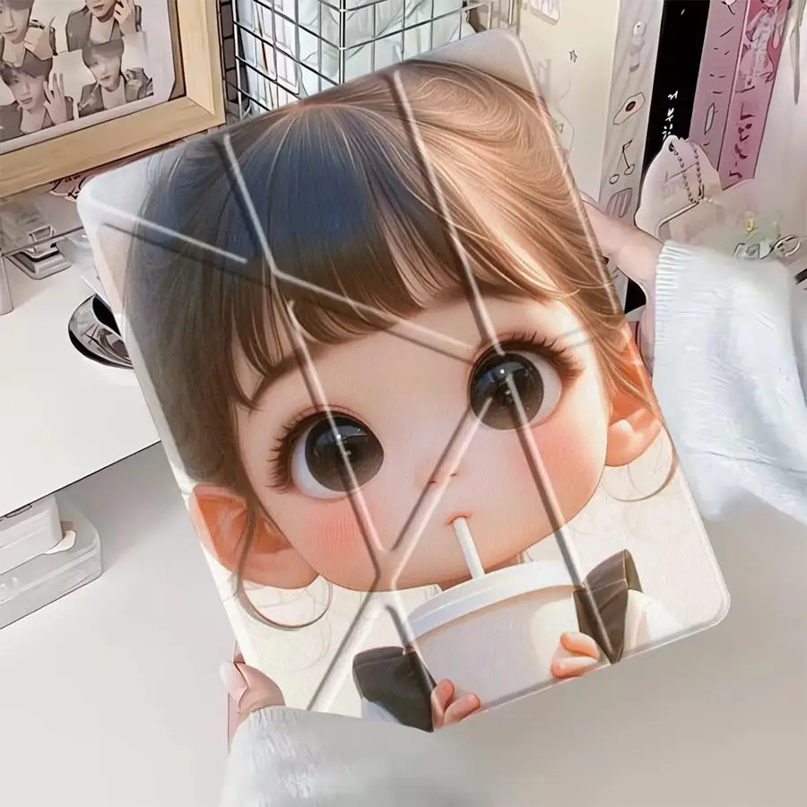 

Big-eyed Cute Baby Holder Cover Tablet Case For iPad Pro 11th 10th 9th 8th 7th 12.9inch Pro 2025 Air 4 5 M3 M2 1 2 M4 11inch