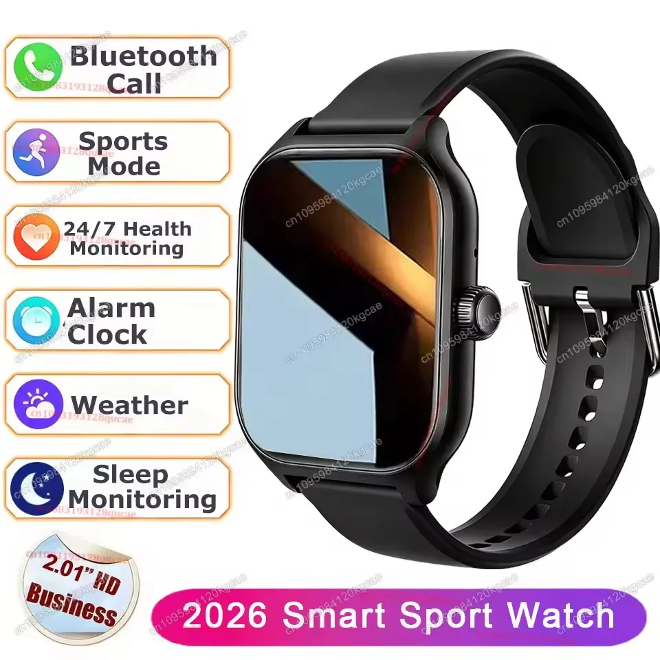 2026 Neue Smartwatch mit Bluetooth-Anruf, Nachrichtenbenachrichtigung, 24-Stunden-Gesundheitsüberwachung, Smartwatch-Geschenk für Männer und Frauen Ht22