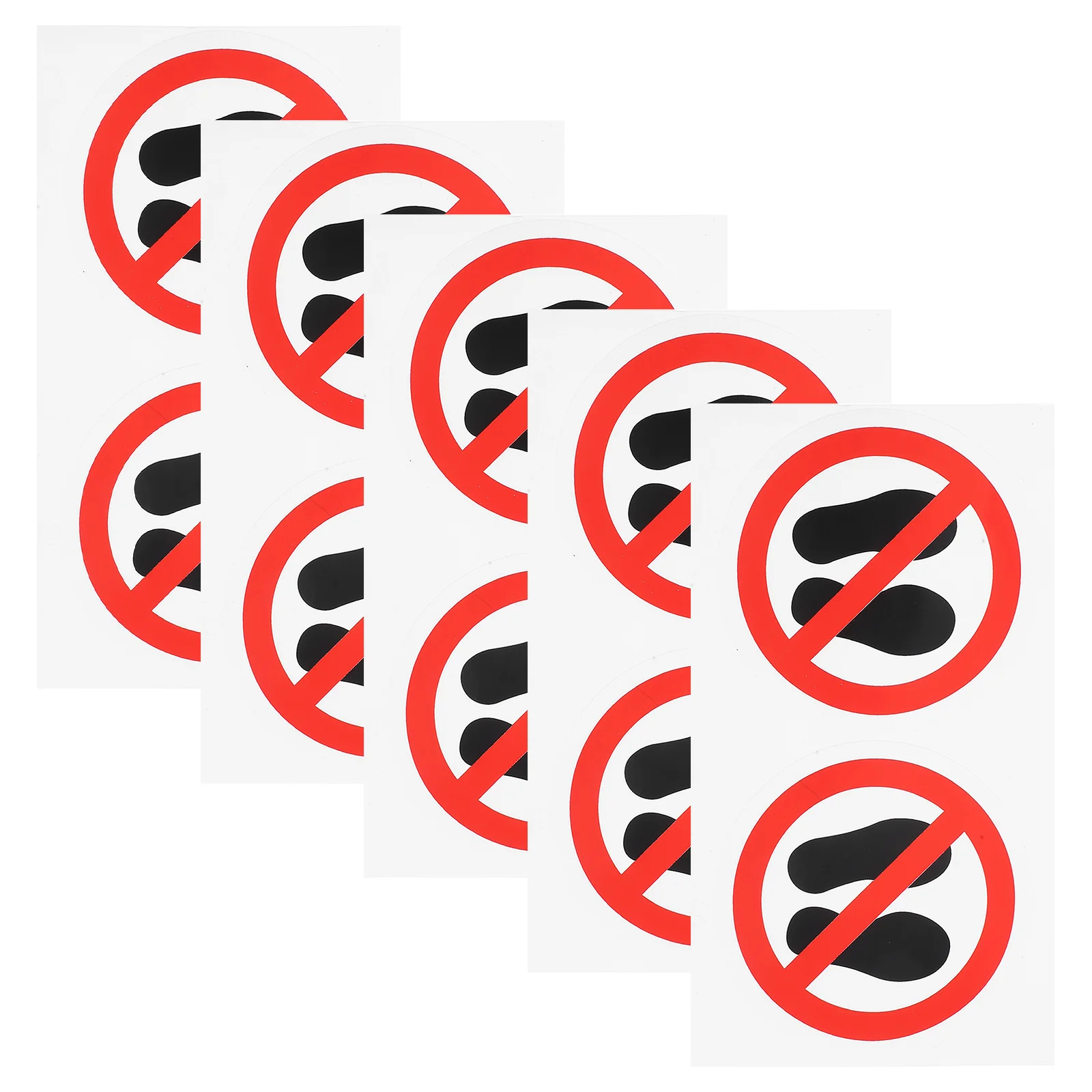 10 Pcs Label Stickers Warning Signs No Step Stepping Decal 1000X1000X010CM Adhesive Decals