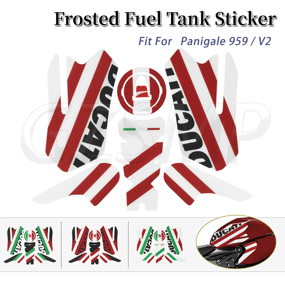 

Motorcycle Frosted Non-slip Side Fuel Tank Stickers Waterproof Pad Fit for PANIGALE 959 2017-2019 Panigale V2