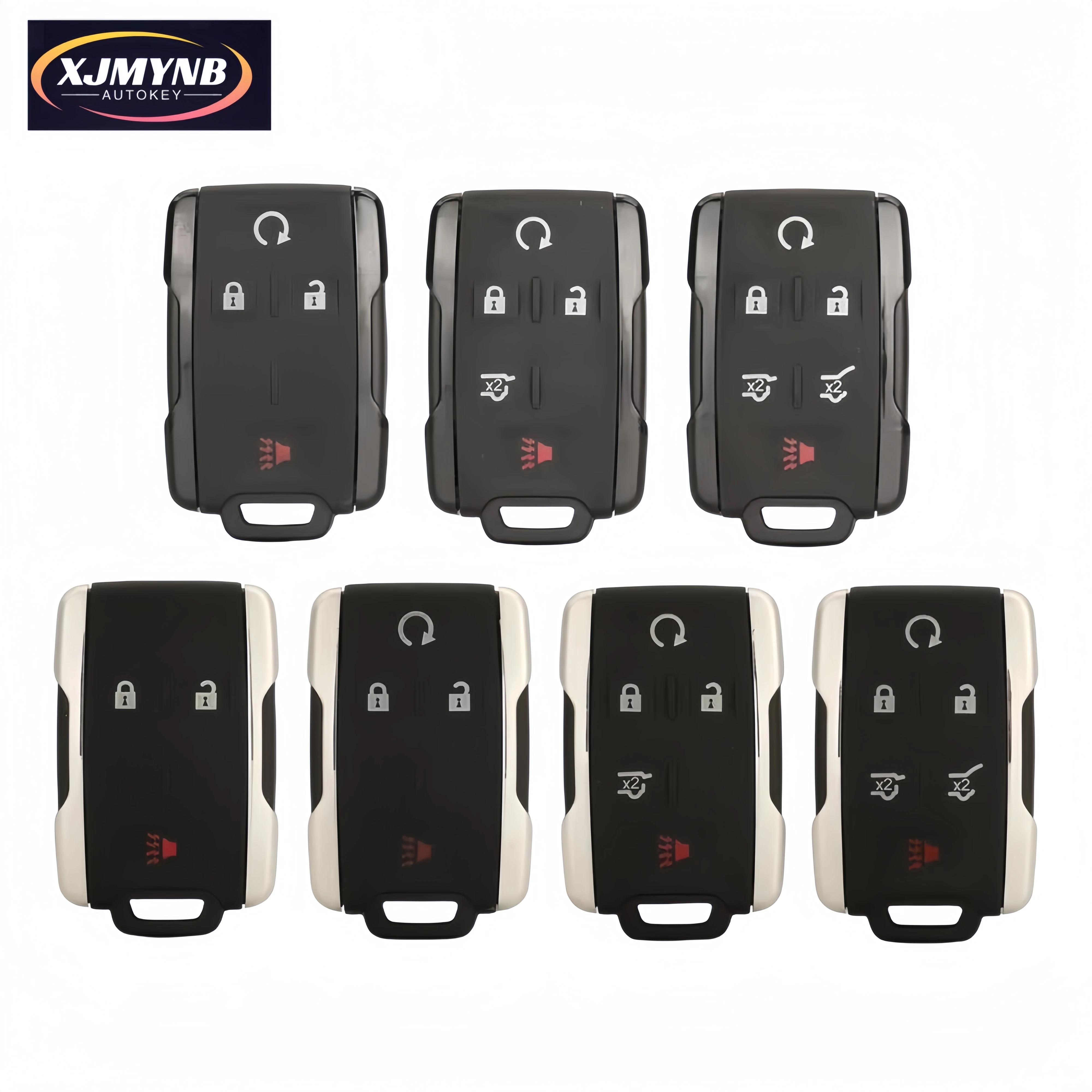 XJMYNB For GMC Yukon XL Chevrolet Tahoe Suburban Sierra Silverado Remote Key FOB Shell Housing 3/4/5/6Buttons Keyless Entry Case