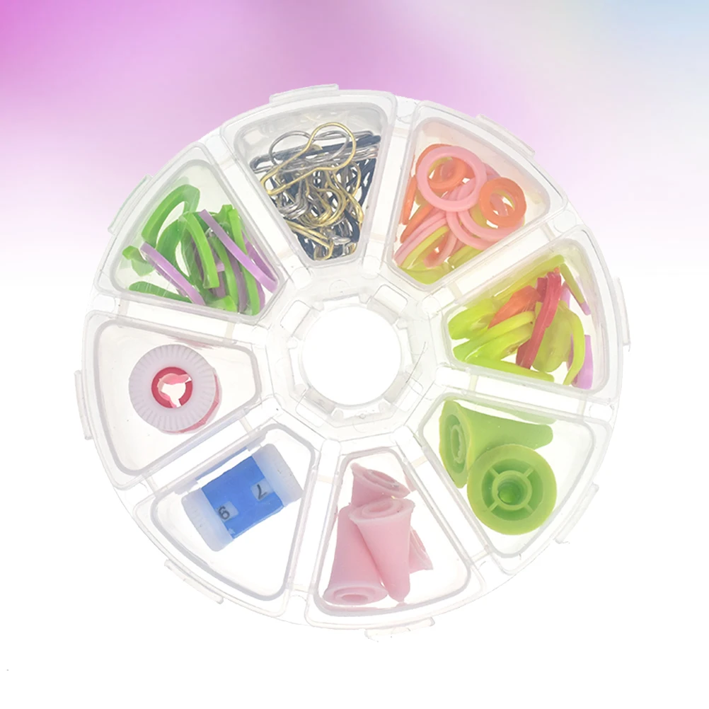 

6pcs Knitting Tool Set Markers Caps Needles Row Counter Crochet Accessories Storage Box Craft ganizer Sewing for