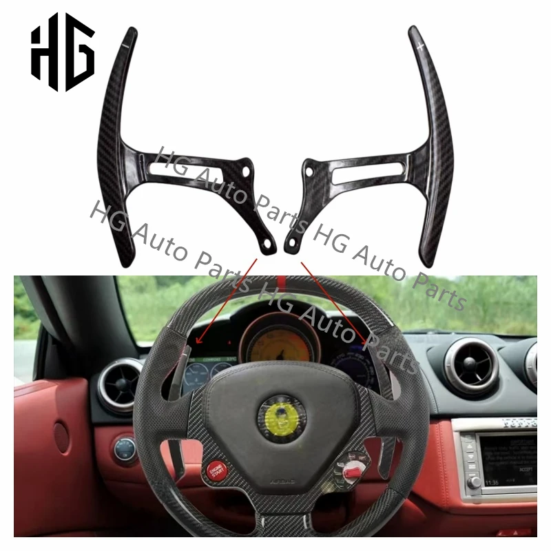 

For Ferrari 458 Italia Real Carbon Fiber Steering Wheel Shift Paddles Car Shifter Replace Extension Shifter Accessories