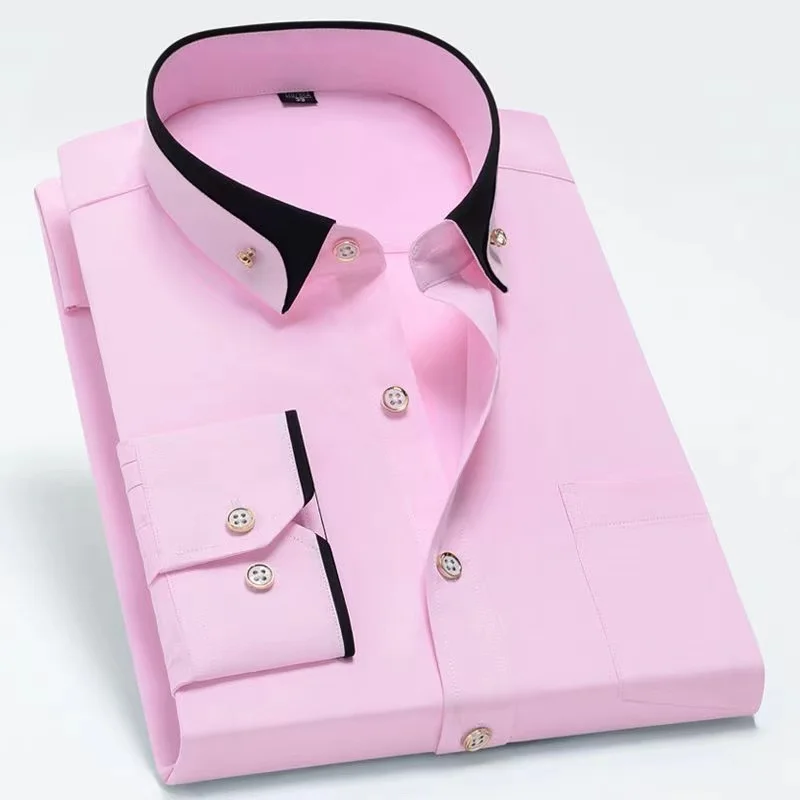 

BK130New Men's Casual Business Shirt Wedding Dress Interior Shirt