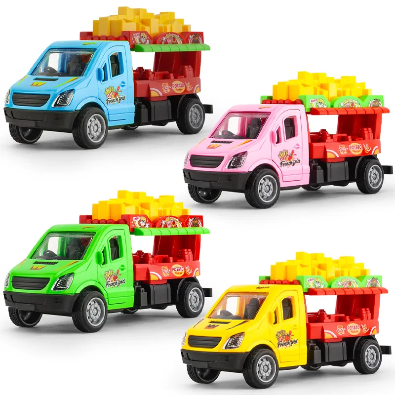 ألعاب تعليمية للأطفال محاكاة البطاطس المقلية شاحنة الوجبات السريعة لعبة سيارة الجمود الإبداعية بطاطس بلاستيكية صغيرة التراجع سيارة