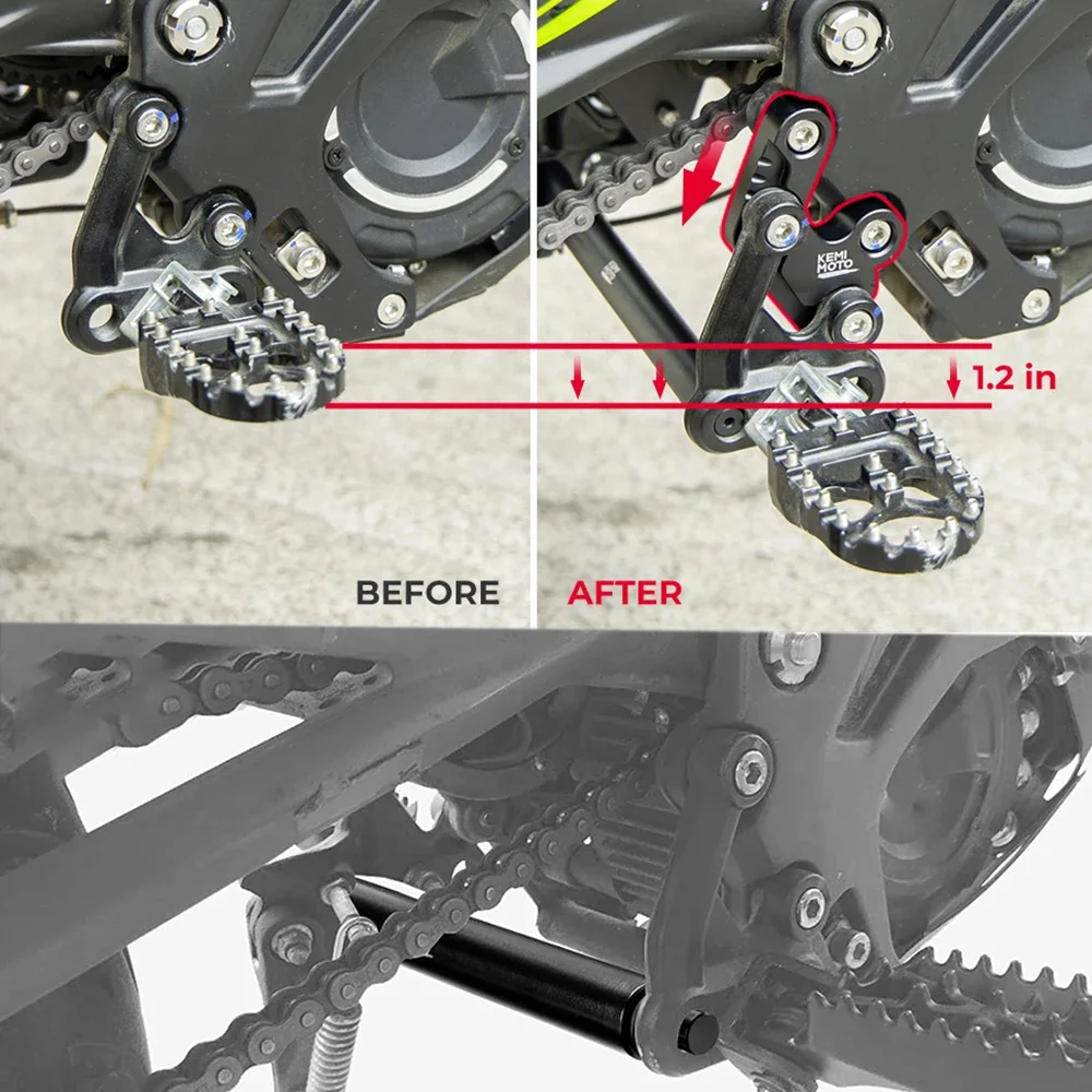 For Surron Foot Pegs Extension Bracket Kits Foot Peg Extenders For Sur-Ron Light Bee X and S X260 X160 Electric Dirt Bike Motor