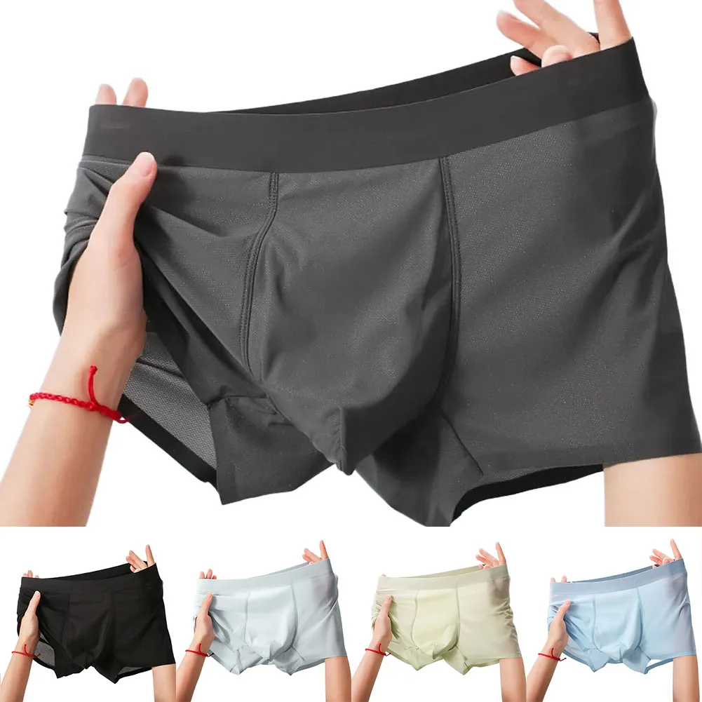 

For Daily Wear Men Breathable Boxers Black Lightweight Men's Underpants Trunk Lightweight Fabric Moisture Wicking