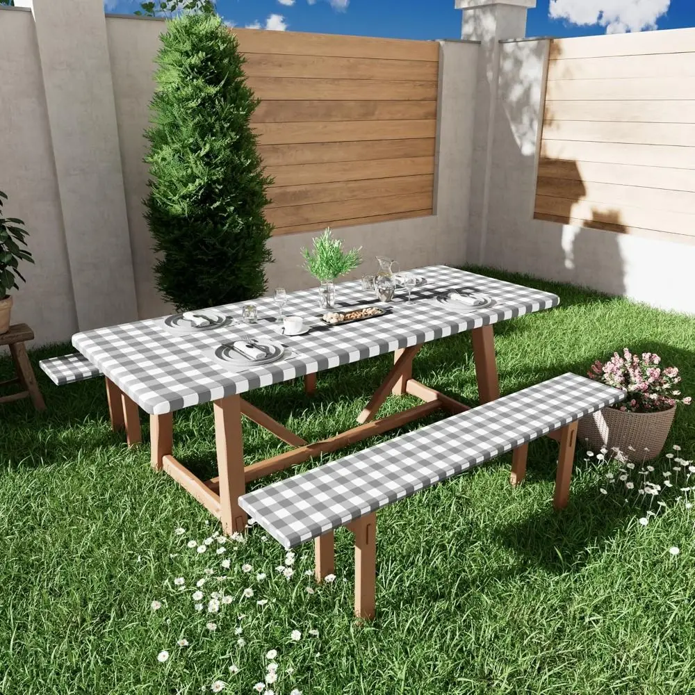 New 30x72inch Spandex Tablecloth 6FT Rectangle Oil-Proof Fitted Table Cover Waterproof Elastic Picnic Table Cloth Dining Tables