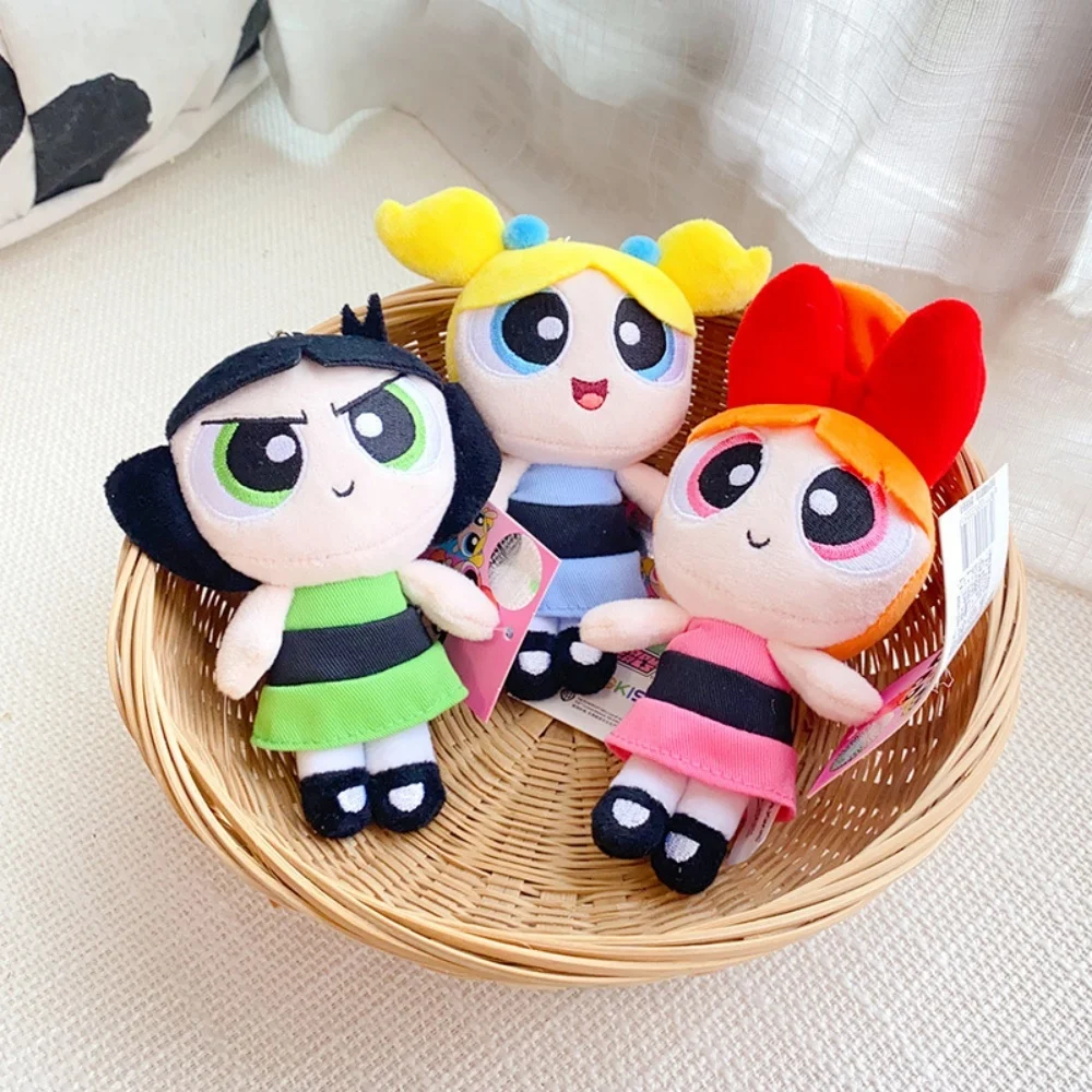 Kawaii 오리지널 애니메이션 Powerpuff Girls Blossom 봉제 인형 만화 버터 컵 버블 배낭 장식 인형 장난감 학생 선물