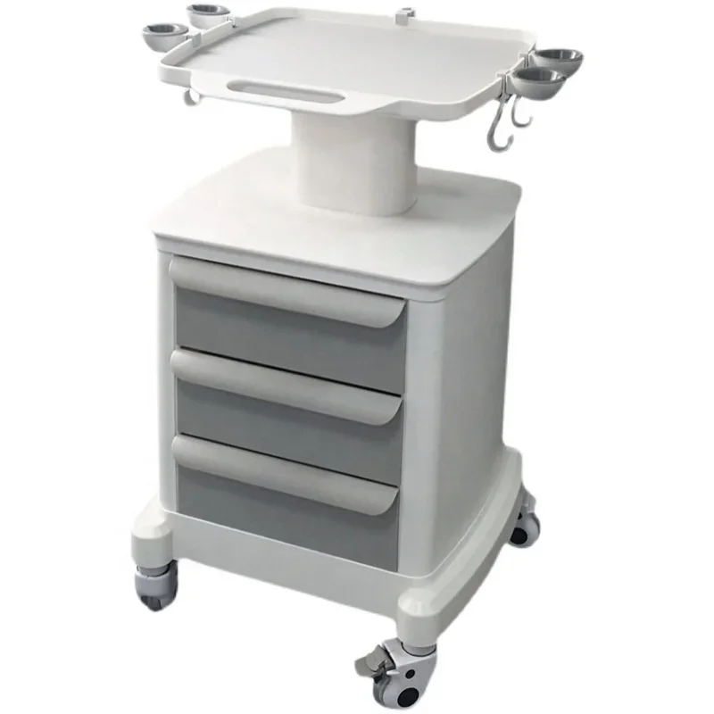 Medical Tool Cart Built-in Socket Stainless Steel 3 Shelves Mobile  Trolley