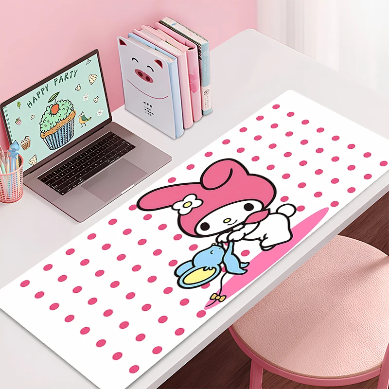 Mouse Pad My Melody Kulomi Non-Slip Rubber Edge locking mousepads Game play mats notebook computer Sanrio Kawaii Home Decor gift