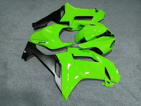 Motorcycle Full Body Fairing kits Suitable For Kawasaki ZX6R 2007 2008 Bright Green black  fairings ZX6R 07 08