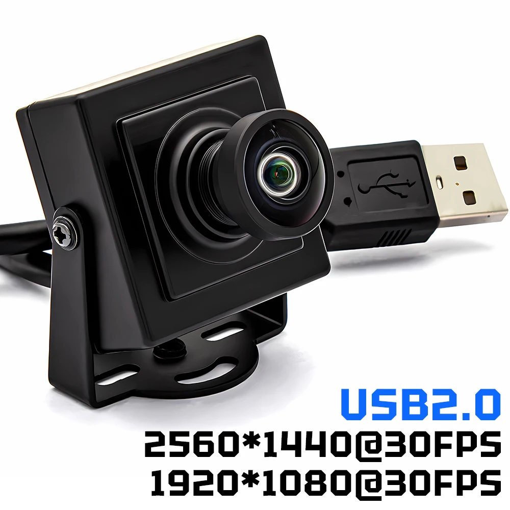 

2K USB Camera 2560*1440 30FPS PC Video Industrial Metal Box With Wide Angle No Distortion Lens Plug And Play OTG Live Teaching