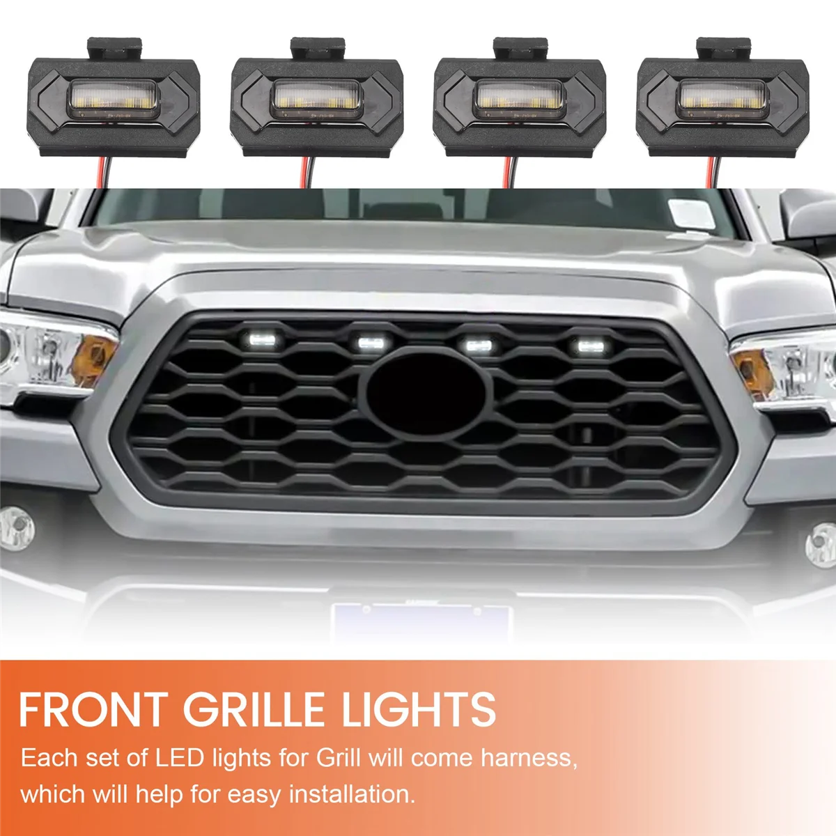 LED أمامية رياضية للطرق الوعرة ، مصباح خارجي ، شواية بيضاء ، شواء ، صانعة 4 ،