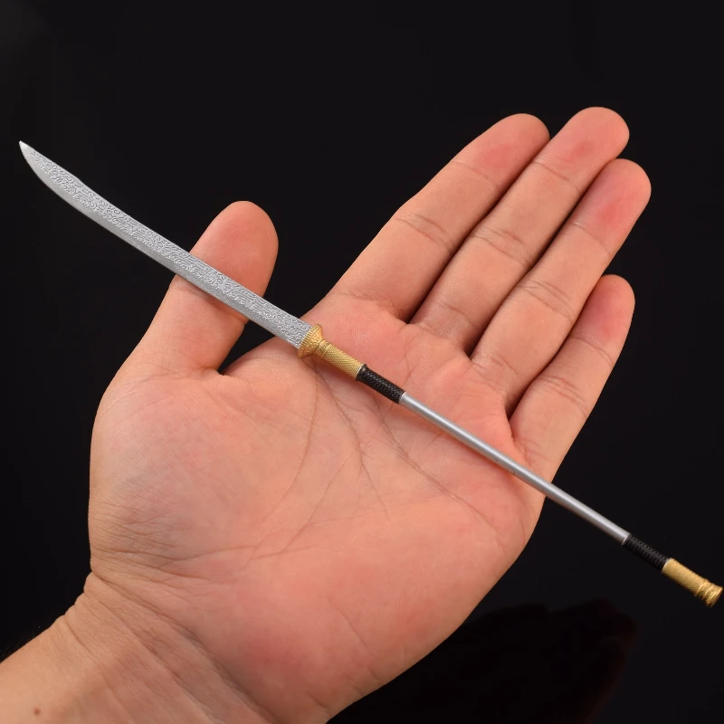 22 ซม./8.66in จีนโบราณอาวุธรุ่นอุปกรณ์ต่อพ่วง Park ดาบโลหะศิลปะการต่อสู้อาวุธ props เดสก์ท็อปเครื่องประดับของเล่นเด็กของขวัญ