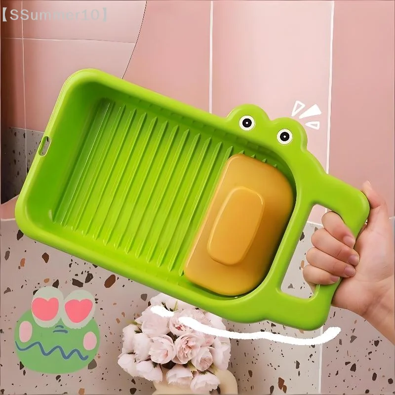 【xxx】Washboard Household Cartoon Crocodile Roller Dormitory Hand Wash Underwear Multifunctional Non-slip Washing Board【SS】