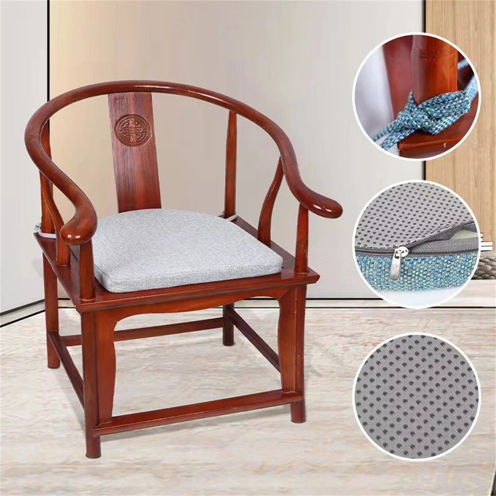 

Solid Wood Chair Cushion, 45D Sponge, Horseshoe Shaped, Solid Wood, Dining Chair Mattress Straps, No-Slip Bottom, Soft