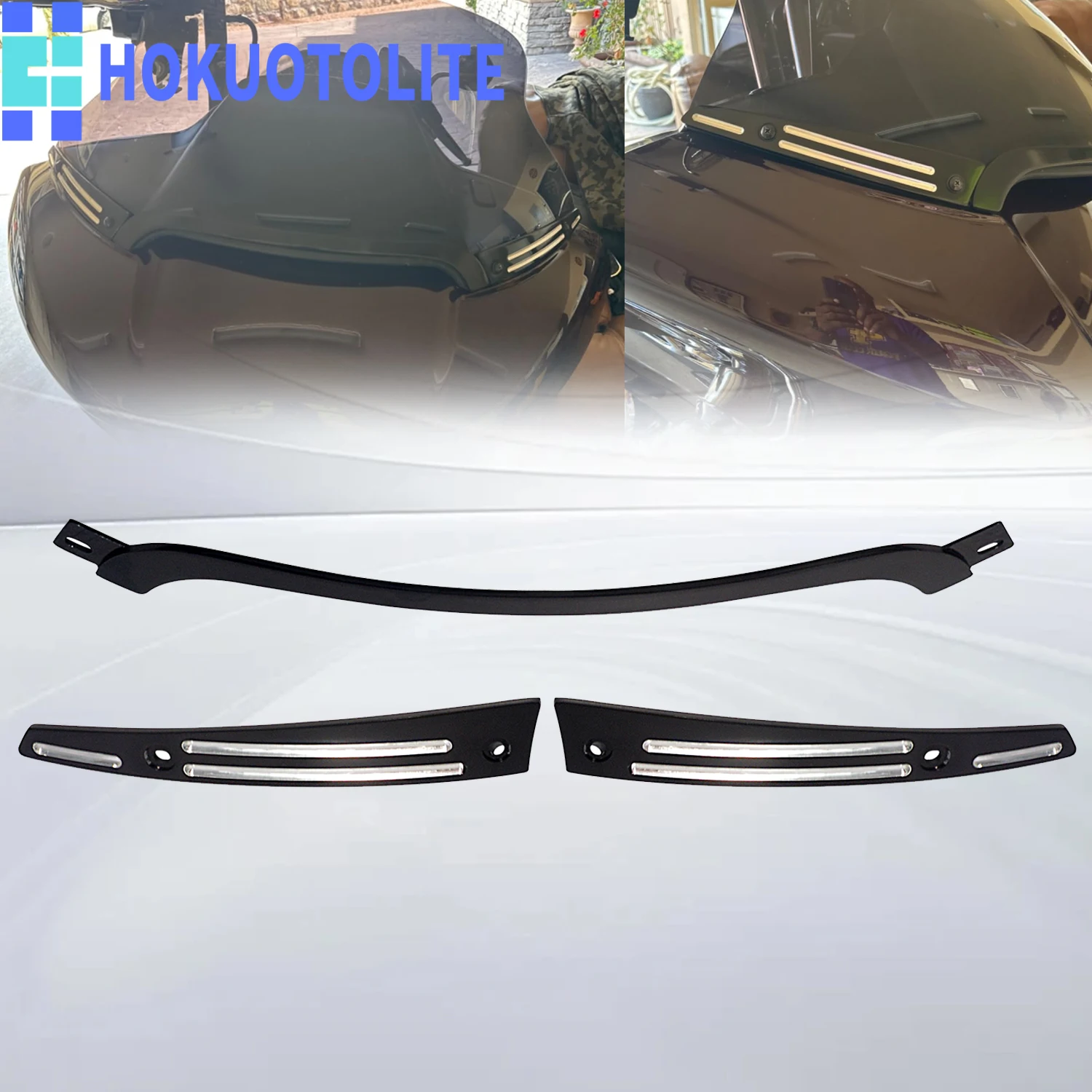Motorcycle Split Windshield Side Trim Center Trim Cover For Harley Touring Road Glide ST FLTRXST FLTRK  FLTRXS 2015-2026