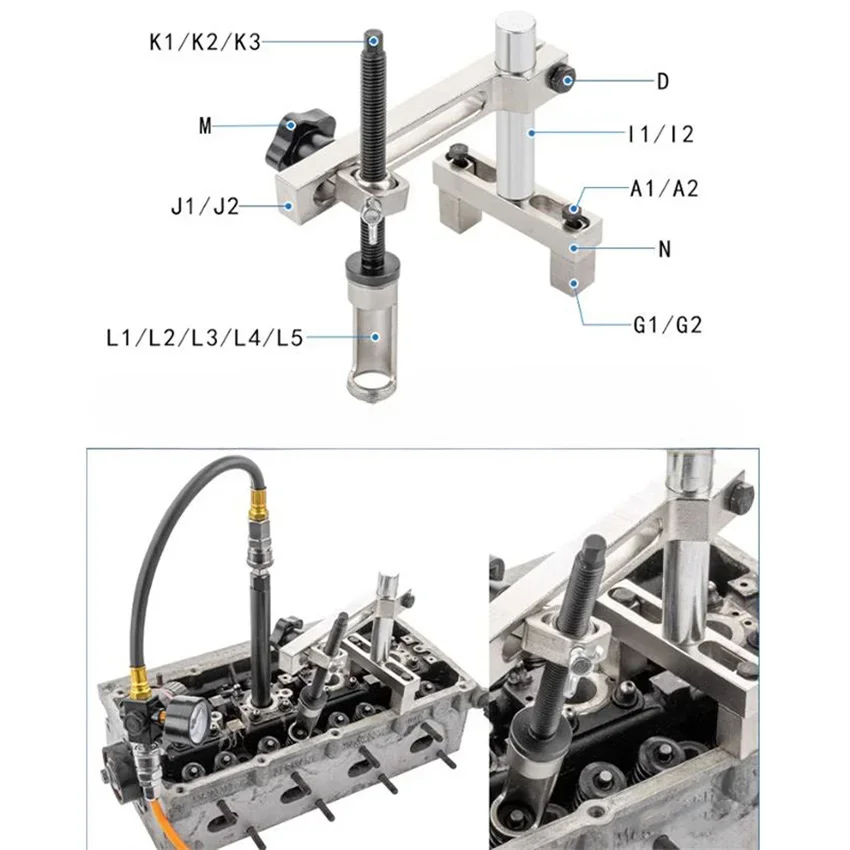 Sostituzione dell\'installatore di rimozione del compressore della molla della valvola del Kit di strumenti del Set di servizio della testata del