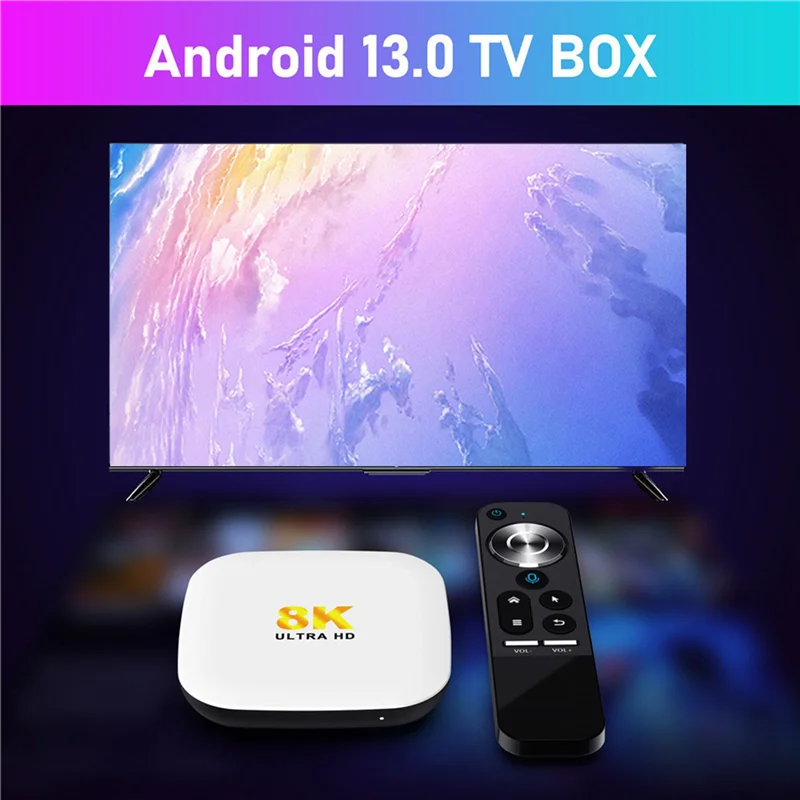 For H96 Max M2 TV Box 2GB+16GB Android 13 Smart TV Box WIFI6 BT5.0 8K AV1 Media Player RK3528 TV Set Top Box UK Plug