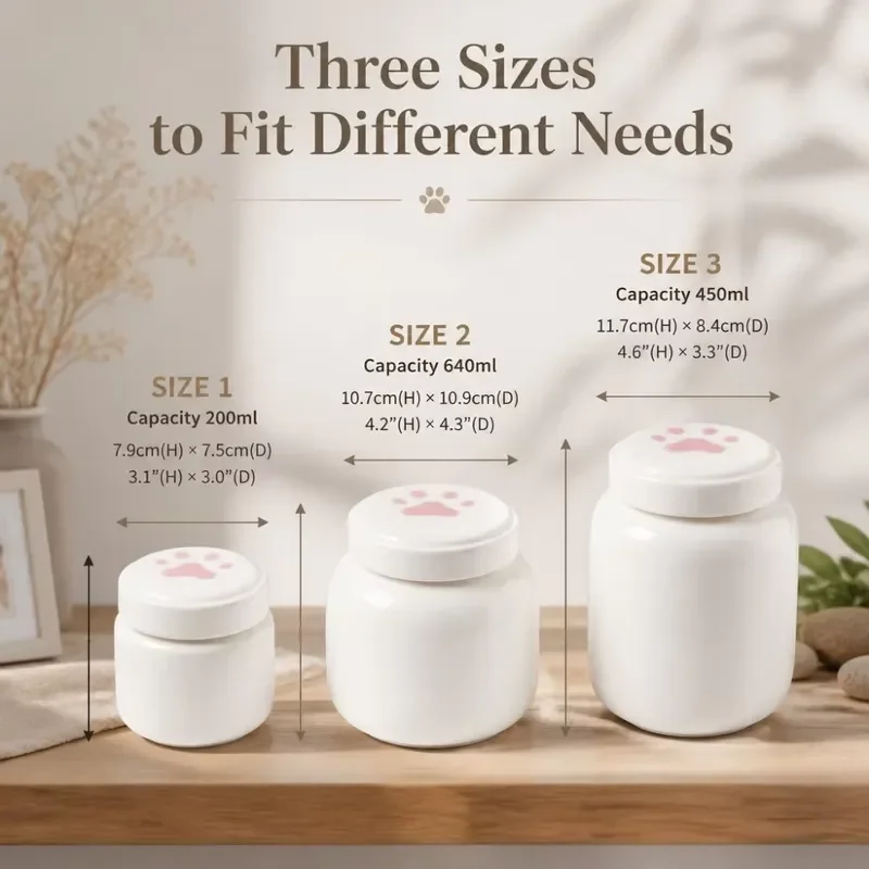 Wholesale Luxury Handcrafted Ceramic Airtight Eco-Friendly Pet Urn Screw Top Lid Dog Cat Ashes Custom Factory Direct Memorial