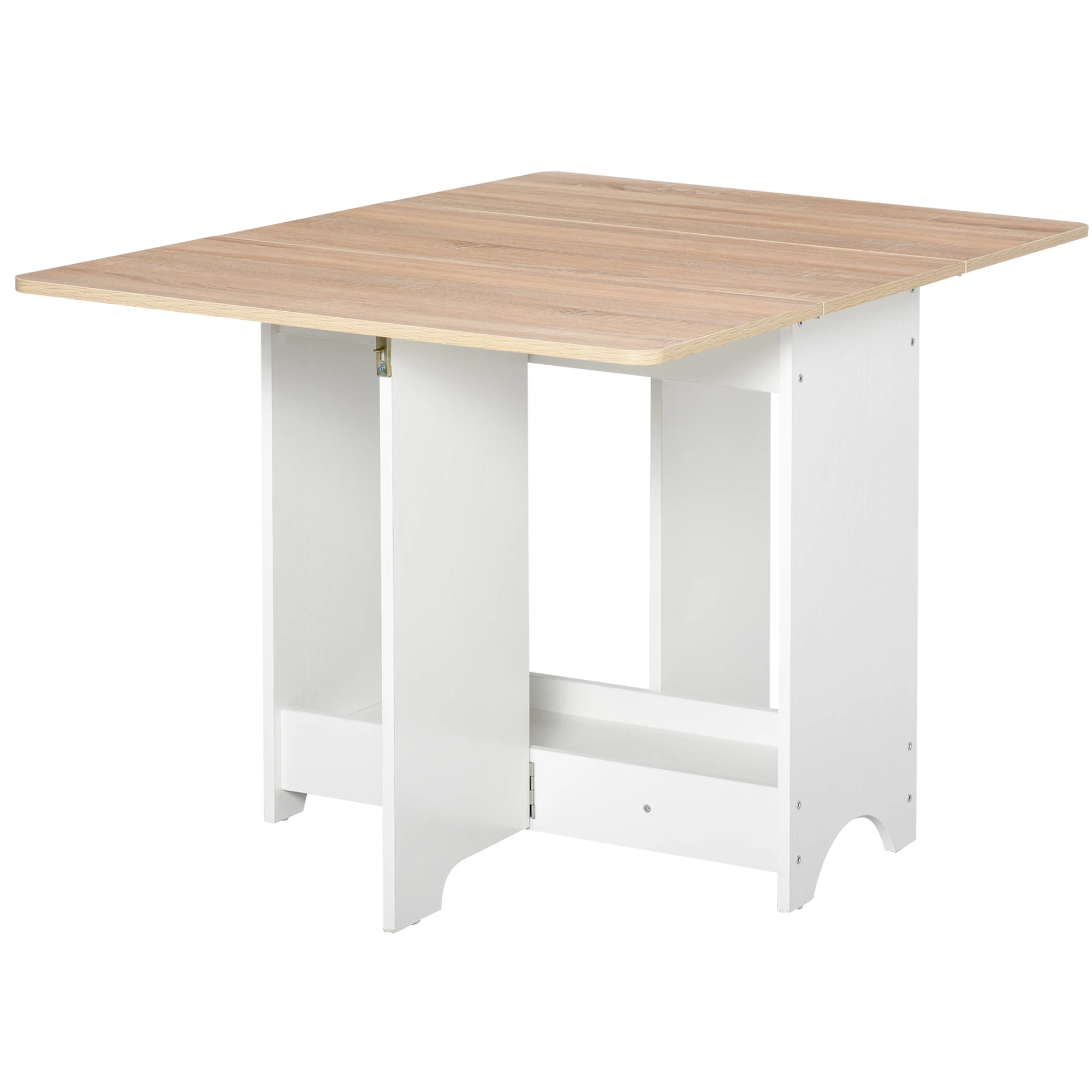 HOMCOM Drop-Leaf Dining Table Folding Desk Bar Table with Storage Shelf