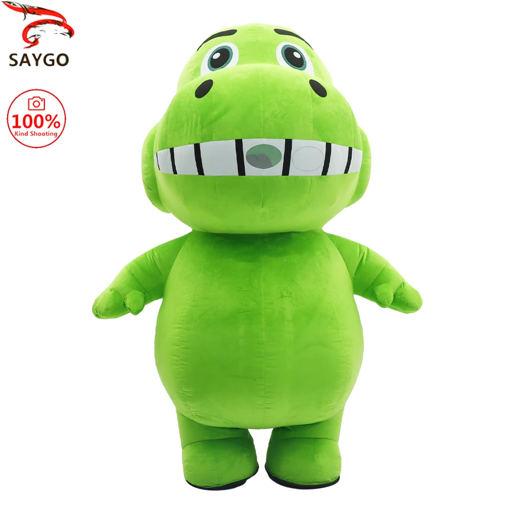 

SAYGO Big White Toothed Dinosaur Inflatable Costume Mascot Parade Adult Character Cosplay Animal Birthday Halloween Party Event