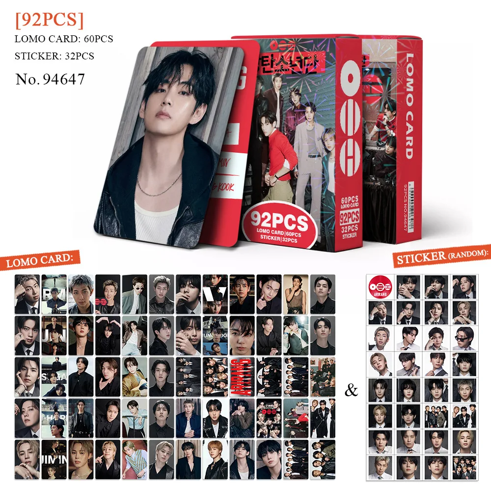 92Pcs Lomo Cards Photocards Stickers HD Fans Collection Cards Decorative Stickers Present Gifts image 2