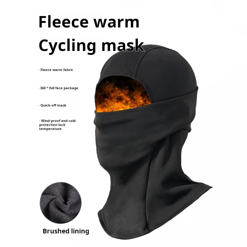 Winter Skiing Headgear Warm Fleece Windproof Hat Face Mask for Outdoor Sports Motorcycle Cold Weather Thick Cycling Mask