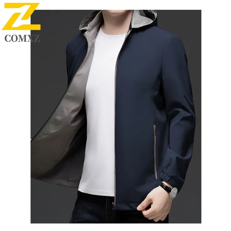 سترة عمل بغطاء للرأس خفيفة الوزن للرجال من EIAO - معطف عمال مقاوم للماء ومقاوم للرياح مع نظام متعدد الجيوب للرياضات الخارجية الحضرية #6