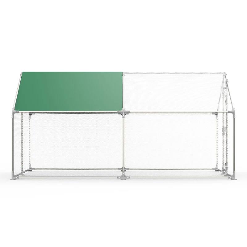 

Chicken Run Outdoor Chicken Coop Stainless Steel Pipe and High Quality Plastic Mesh 4 Meter 2 Rooms Chicken Coop