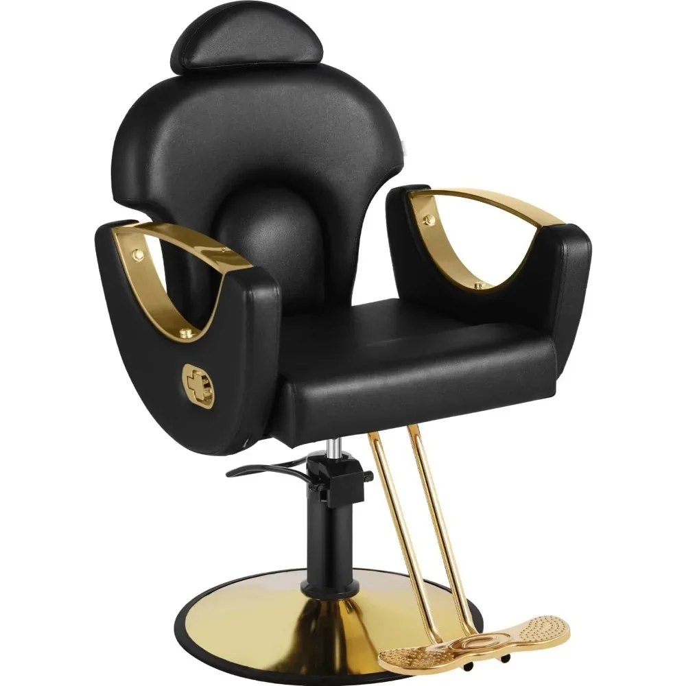 

Black Salon Barber Chair, Hydraulic Styling Chair for Hair Stylist, Height Adjustable Hair Chair, 360° Swivel, Beauty Salon Spa