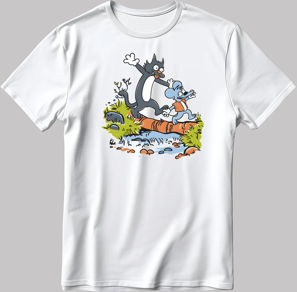 Itchy Scratchy Funny White Black T Shirt N564