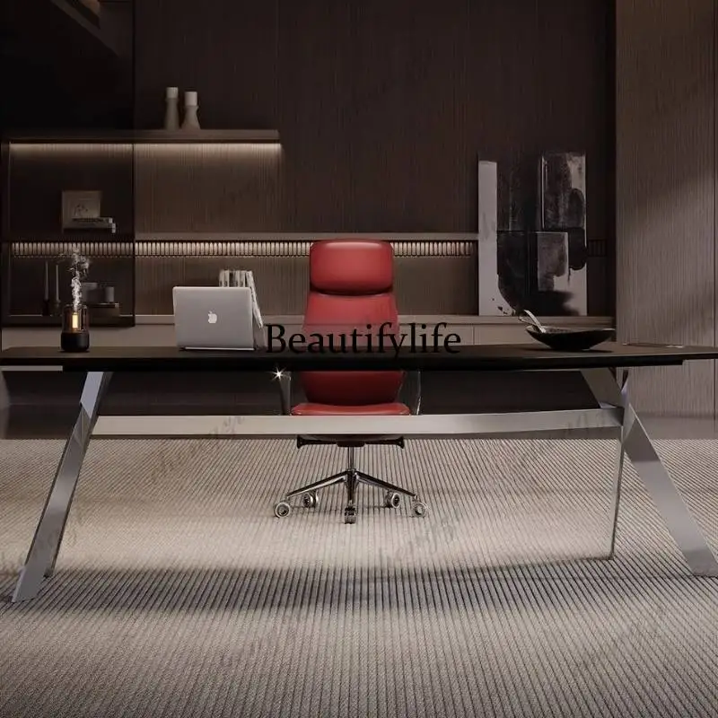 PPWooden Strong Executive Office Desk Black Desktop Cheap Modern Executive Office Desk Luxury Study Tisch Small Spaces Furniture