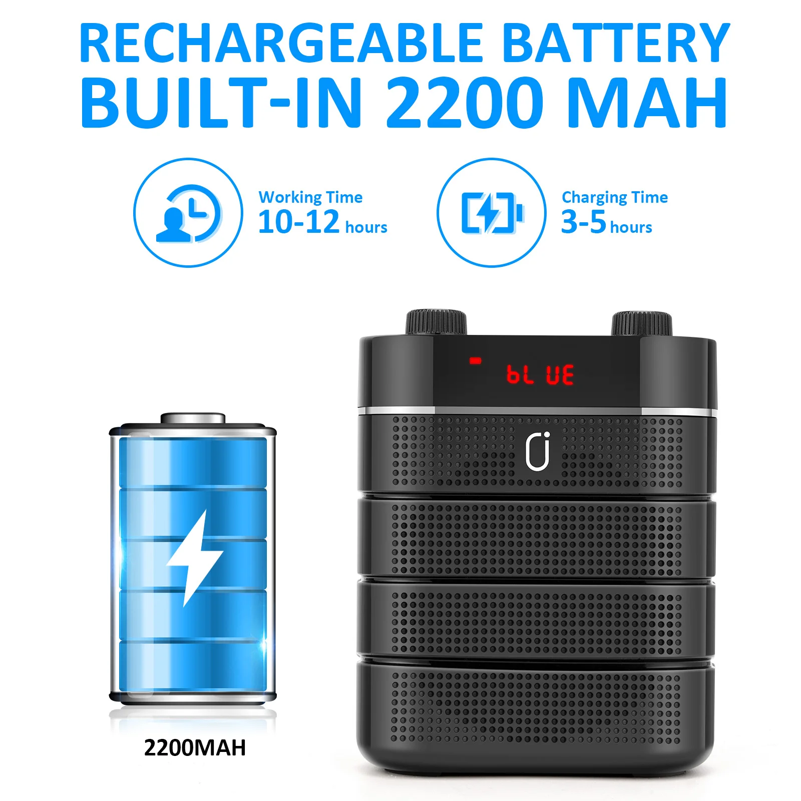 FanFun 음성 증폭기 교사를위한 마이크 디스플레이 스피커가있는 휴대용 개인 음성 스피커 음성 투어 가이드