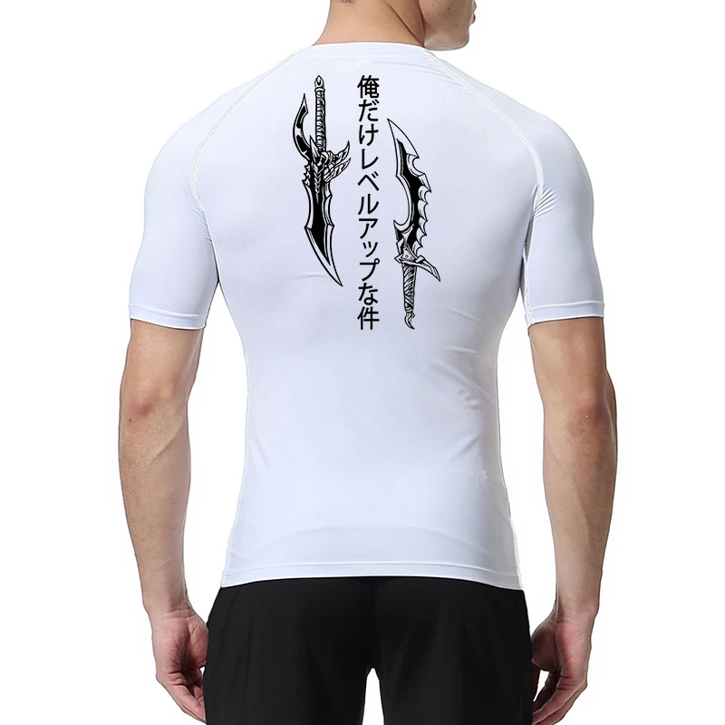 Dagger Print Compression Shirts for Men Athletic Quick Dry Tshirt Tops Rash Guard Gym Workout Running Baselayers Undershirts