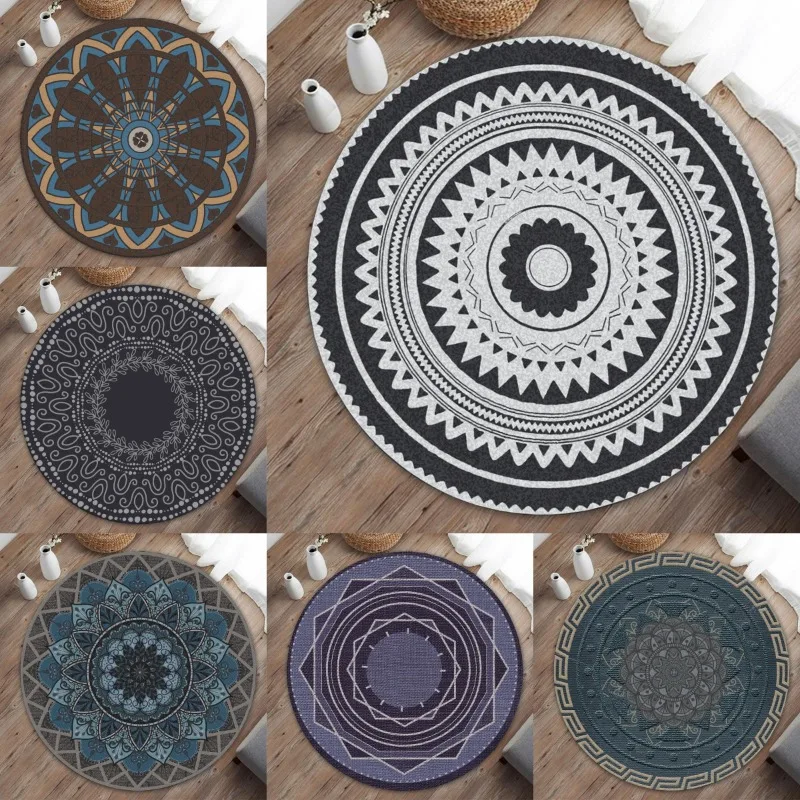 الحرفي البوهيمي الشرقية بيزلي السجاد المستديرة حصيرة البساط اليورو الأمريكية المخملية الأزهار ديكور المنزل غرفة المعيشة صالة غرفة نوم