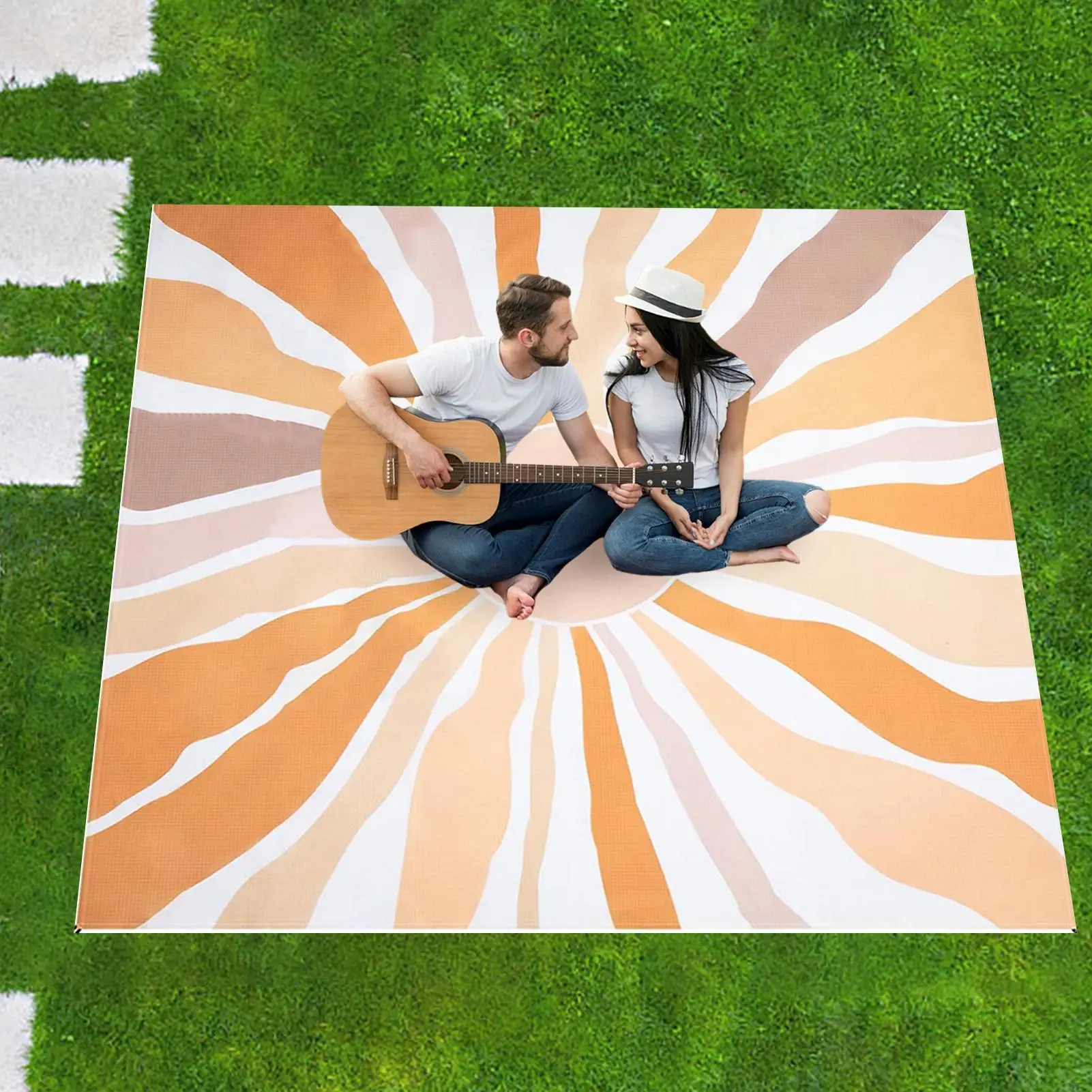 

Большое пляжное одеяло, одеяло для пикника на открытом воздухе, очень большое одеяло с защитой от песка, аксессуары для кемпинга для сада, семьи, взрослых ﻿